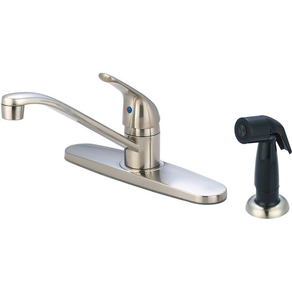 Olympia Faucets Single Handle Kitchen Faucet, NPSM, Standard, Brushed Nickel, Number of Holes: 4 Hole K-4161-BN